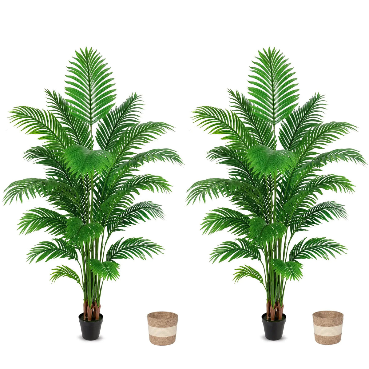 Artificial Palm Tree 6ft - Large Fake Tropical Tree (2 Pack) by HouseOfZazla