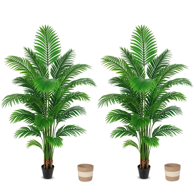 Artificial Palm Tree 6ft - Large Fake Tropical Tree (2 Pack) by HouseOfZazla