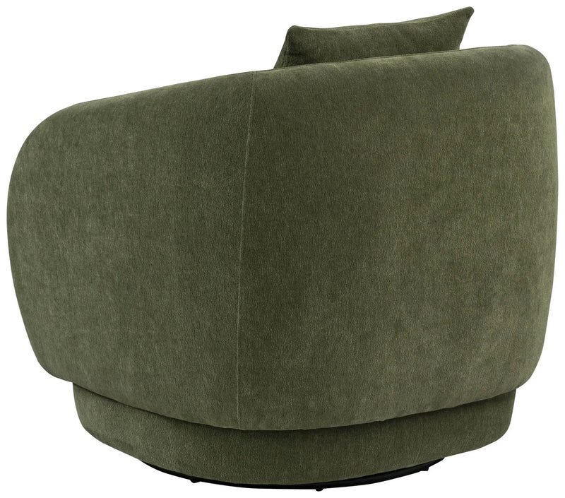 Arnaud Chenille Upholstered Swivel Accent Chair Green by Unique Piece Furniture