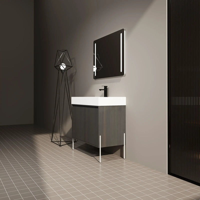 Freestanding Bathroom Vanity With Resin Sink And Storage Cabinet by HouseOfZazla