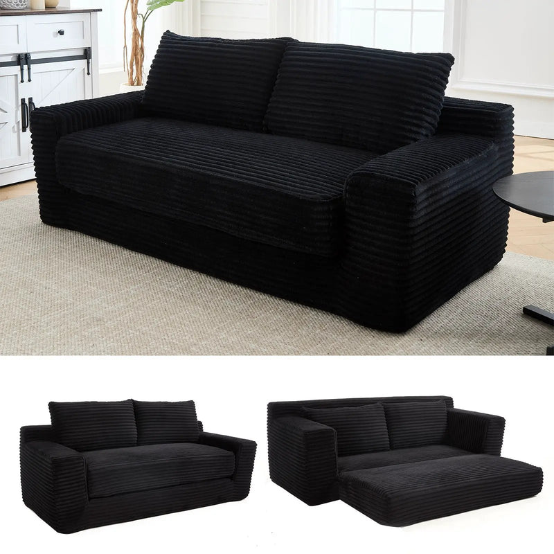 Convertible Loveseat Sofa Bed With Memory Foam & Steel Frame by Unique Piece Furniture