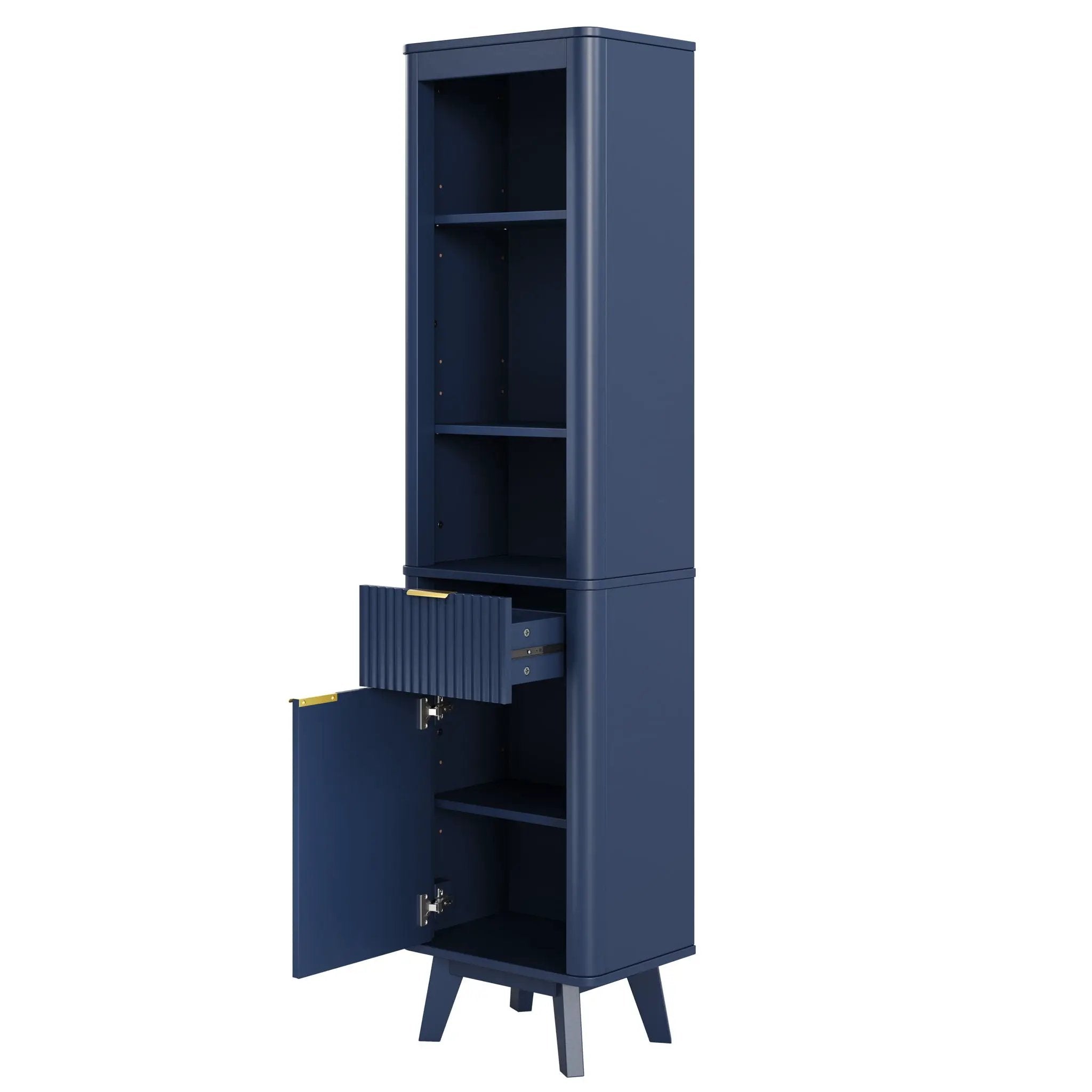 Tall Bathroom Storage Cabinet With Adjustable Shelves And 1 Drawer & Door by HouseOfZazla