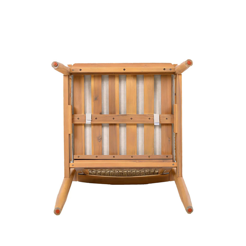 Outdoor Dining Chairs Set of 2 with Acacia Wood and Rope Design by HouseOfZazla