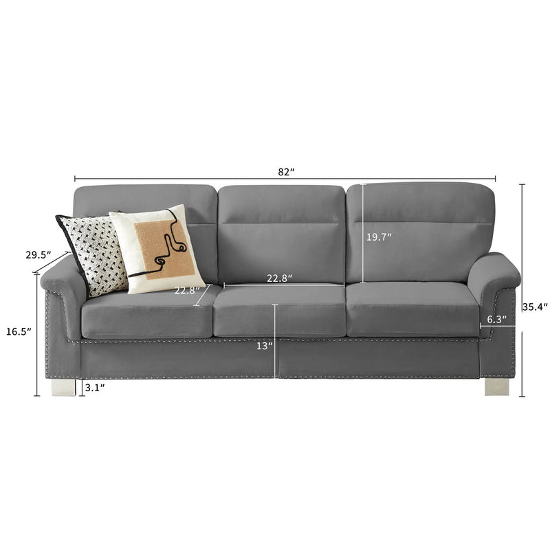 3 Seater Elegant Stationary Sofa by HouseOfZazla