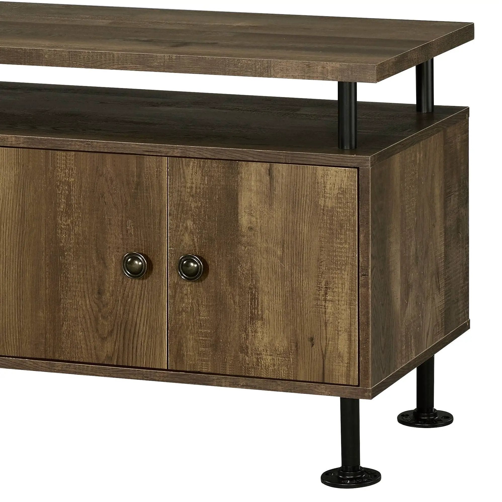 Ensata II - TV Stand - Rustic Oak / Black by Unique Piece Furniture