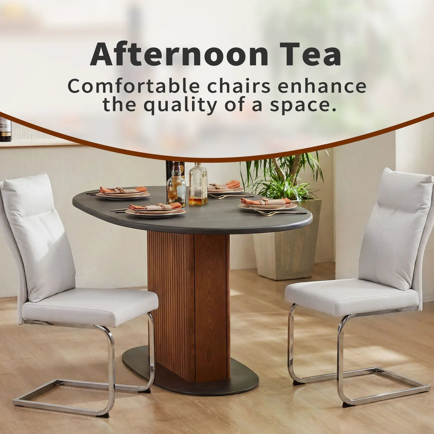 Modern Dining Chair SetWith Soft Cushion Backrest (2 Pieces) by Unique Piece Furniture