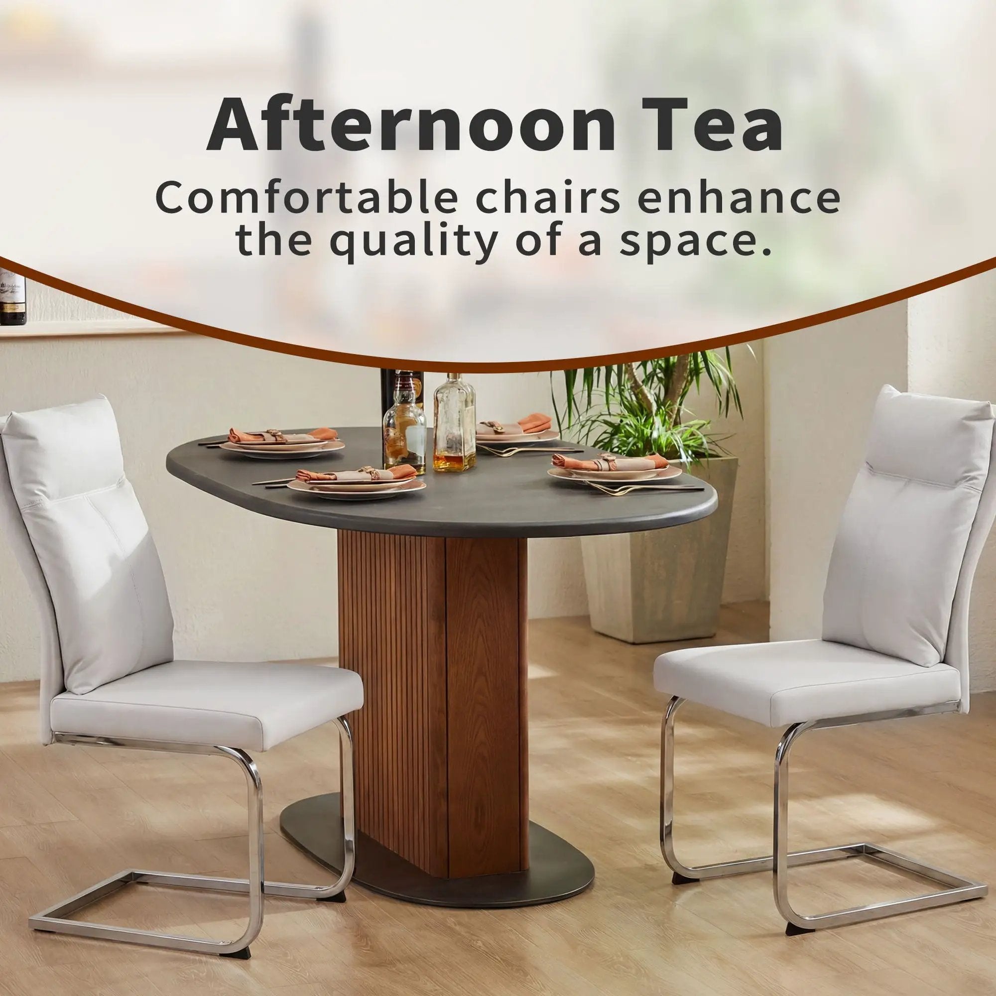 Modern Dining Chair SetWith Soft Cushion Backrest (2 Pieces) by Unique Piece Furniture