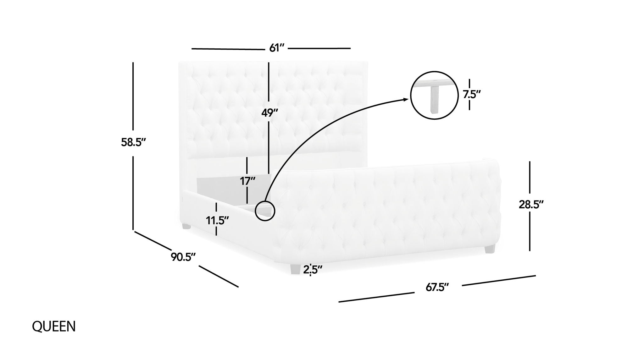 Brooklyn - Tufted Panel Bed Headboard And Footboard Set by HouseOfZazla