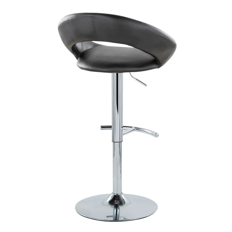 Posh - Contemporary Adjustable Barstool With Swivel With Rounded T Footrest (Set of 2) by Unique Piece Furniture