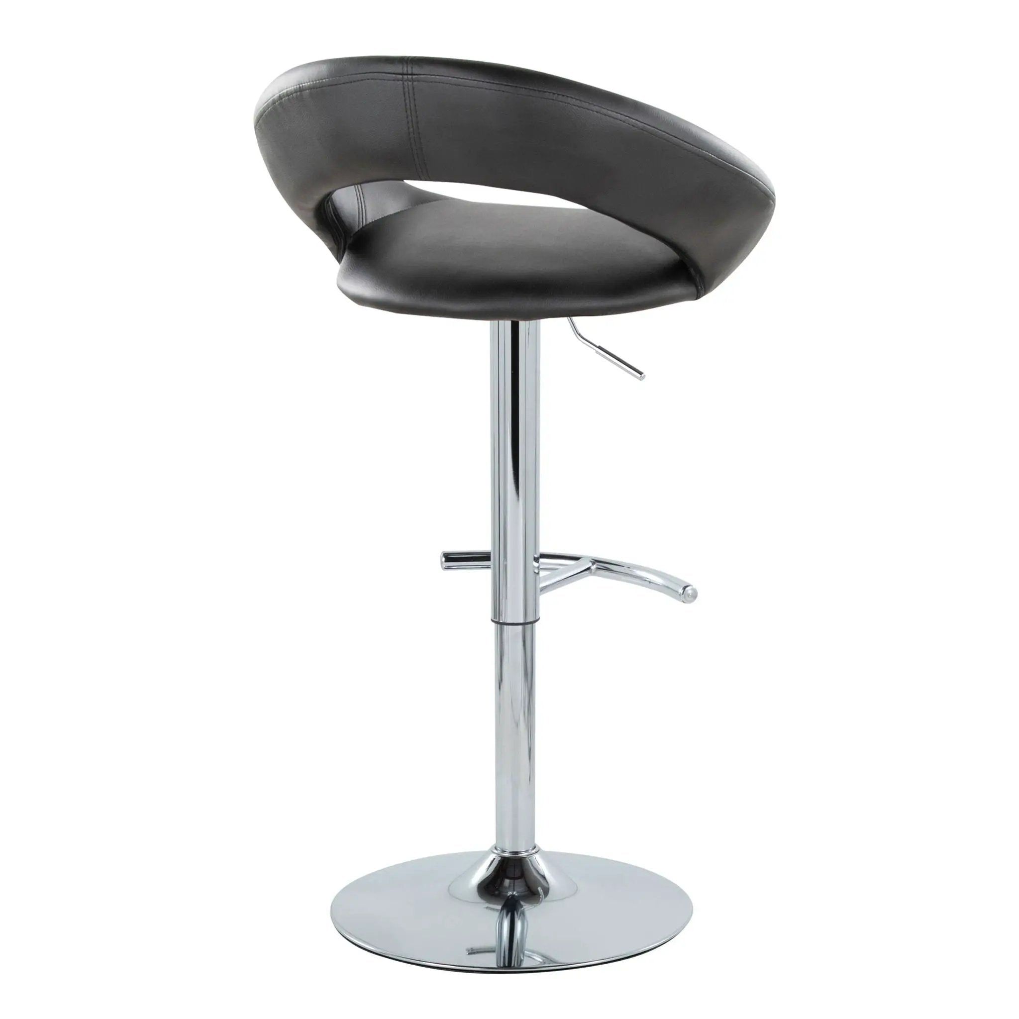 Posh - Contemporary Adjustable Barstool With Swivel With Rounded T Footrest (Set of 2) by HouseOfZazla