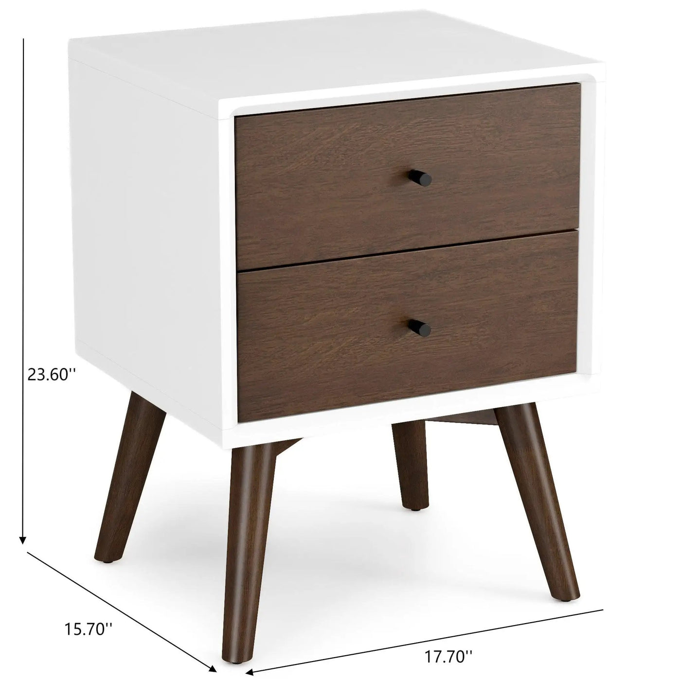Caroline - Mid-Century Modern Style Night Stand 2 Drawer by Unique Piece Furniture