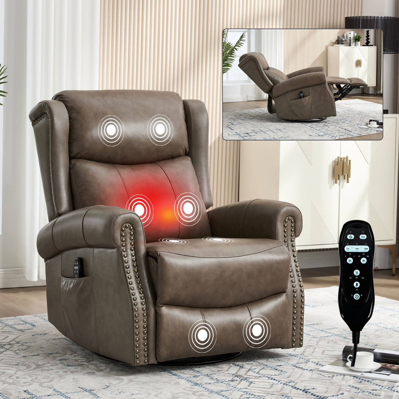 Heat Massage Manual Recliner Chair by HouseOfZazla