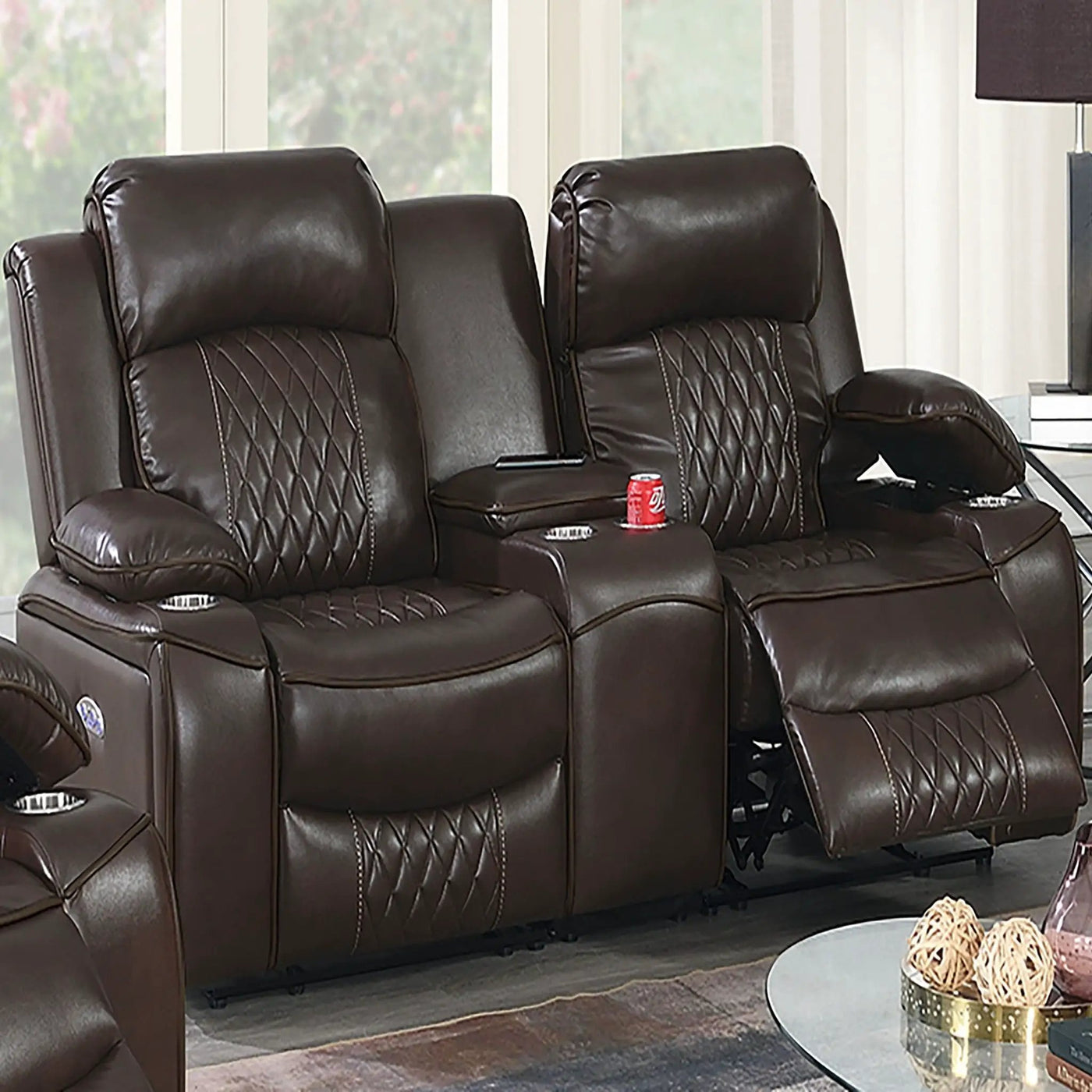 Power Motion Living Room Set With USB Port, Adjustable Headrest, Cup Holder by HouseOfZazla