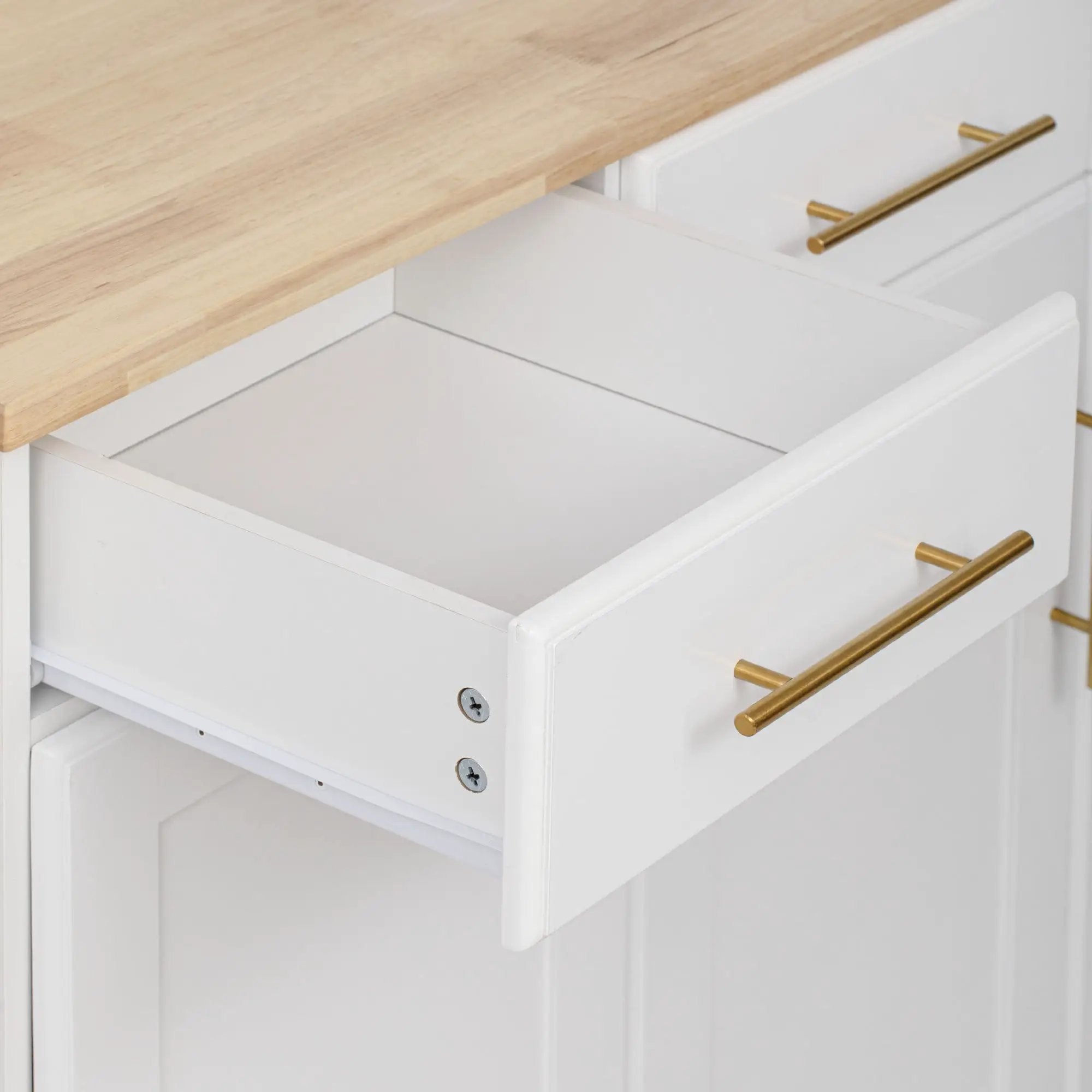 K&K 59.3" Kitchen Island with Storage & Rolling Cart by HouseOfZazla