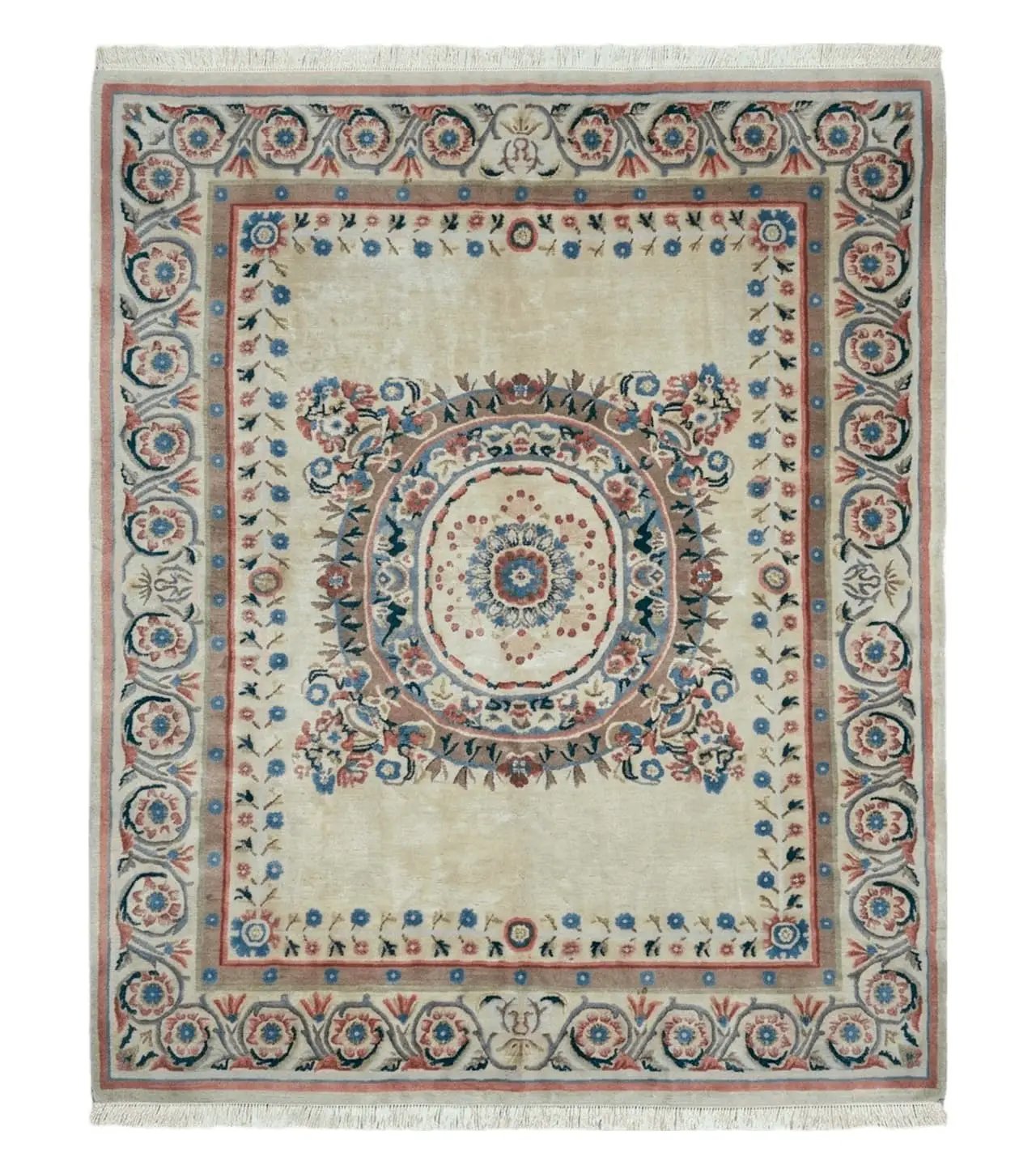 8' X 10' Vintage Handmade Wool Rug Aubusson Savonnerie Design European Nice by Jewel Rugs