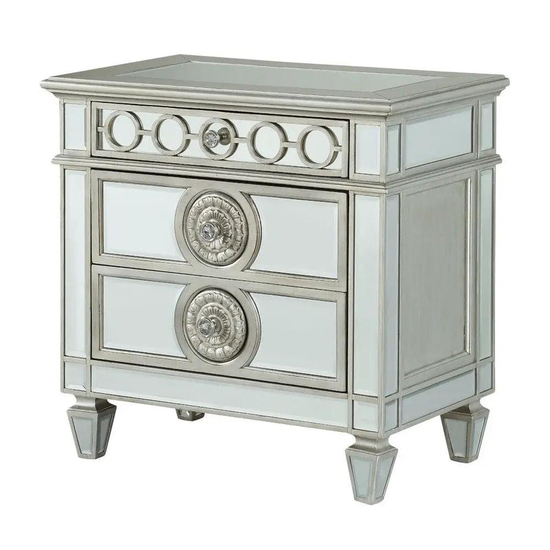 Varian - Mirrored Nightstand - Silver by Unique Piece Furniture