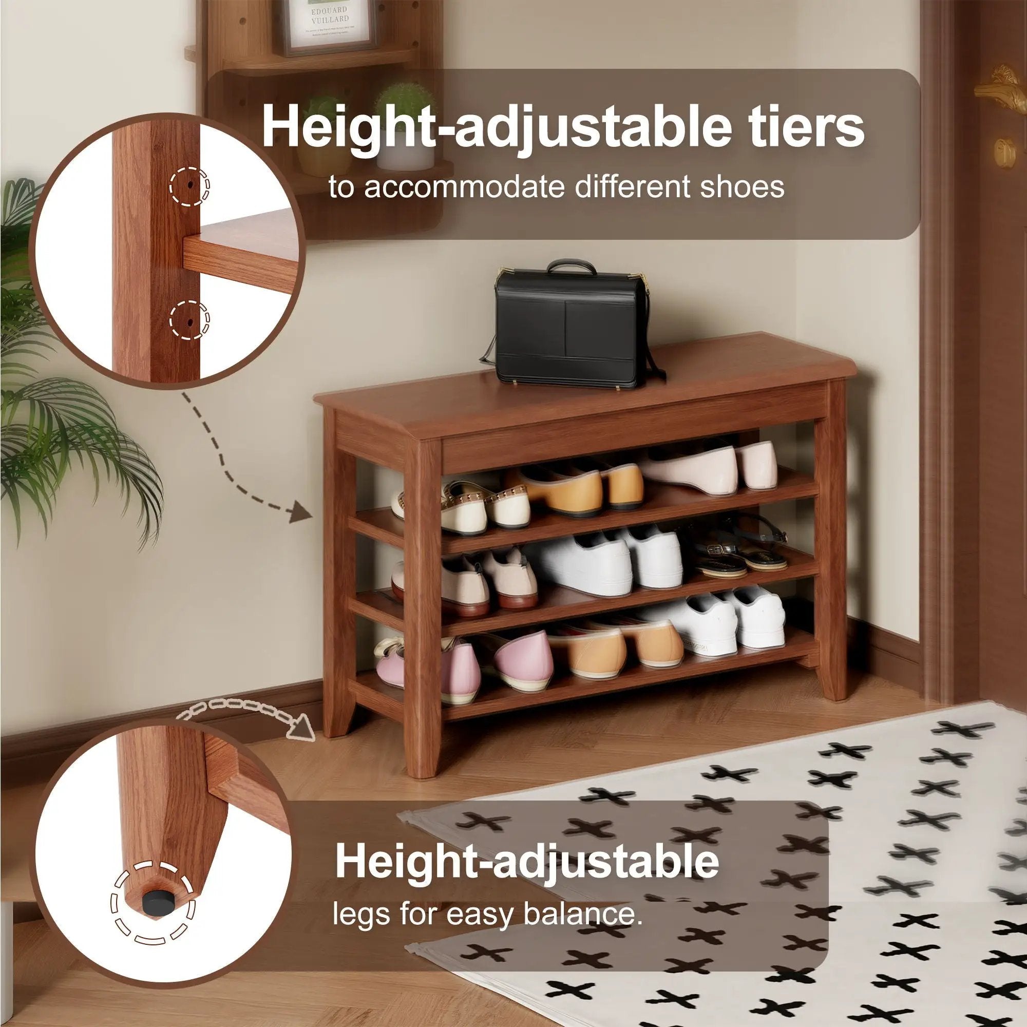 Multi Functional Double Layer Shoe Stool by Unique Piece Furniture