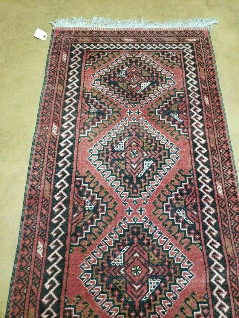 2' 5" X 9' Vintage Handmade Bokhara Red Turkoman Pakistani Wool Runner Rug Organic by Jewel Rugs