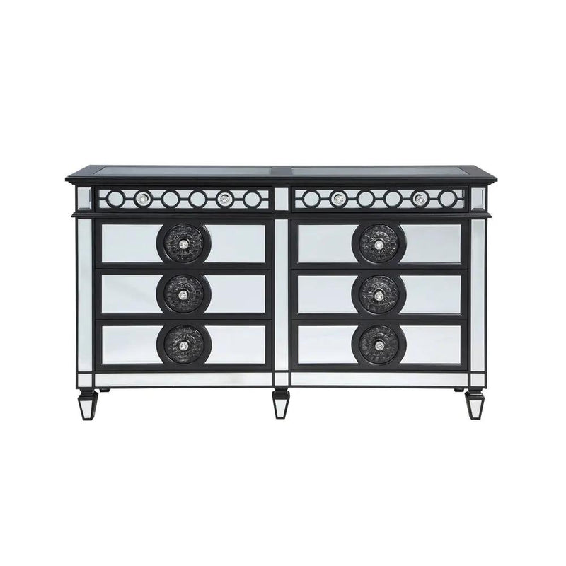Varian II - Dresser - Mirrored, Black & Sliver by Unique Piece Furniture