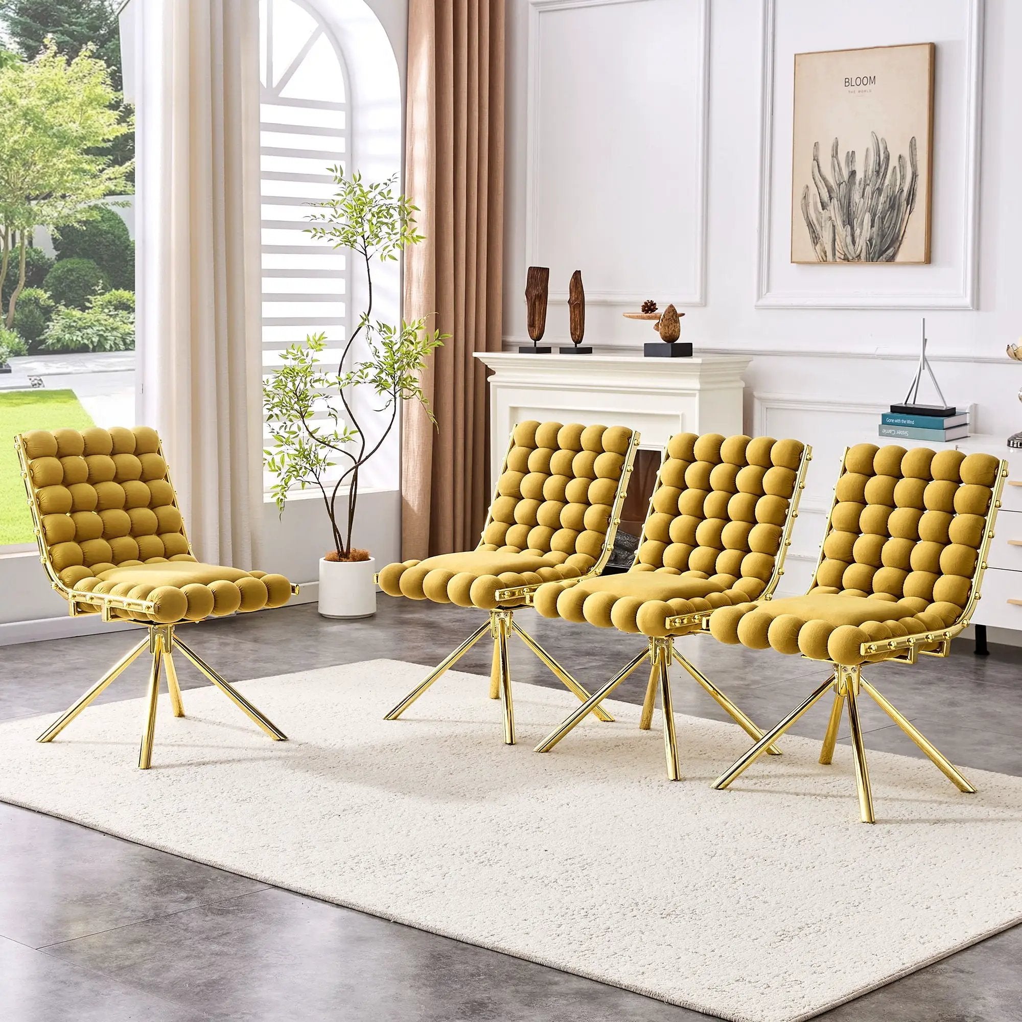 Puffy Bubble, Ball Chain Dining Chairs For Dining Room (Set of 2) by Unique Piece Furniture