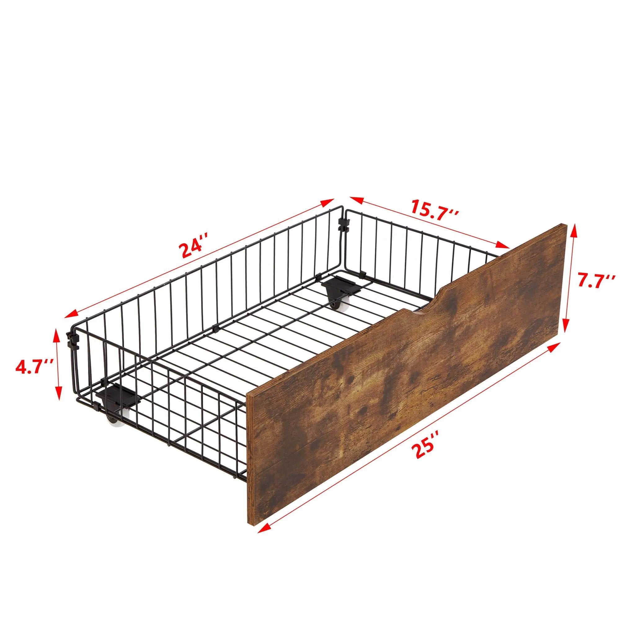 Modern Style Full Bed Drawers With Wheels Storage Solution - Brown / Black by HouseOfZazla
