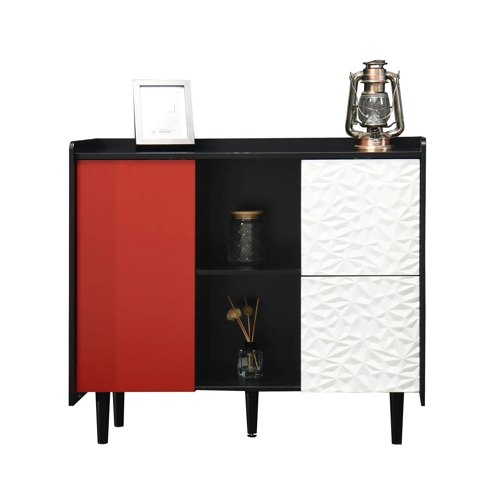 Modern Sideboard Buffet Cabinet With Doors And Unique Panel Styling by HouseOfZazla