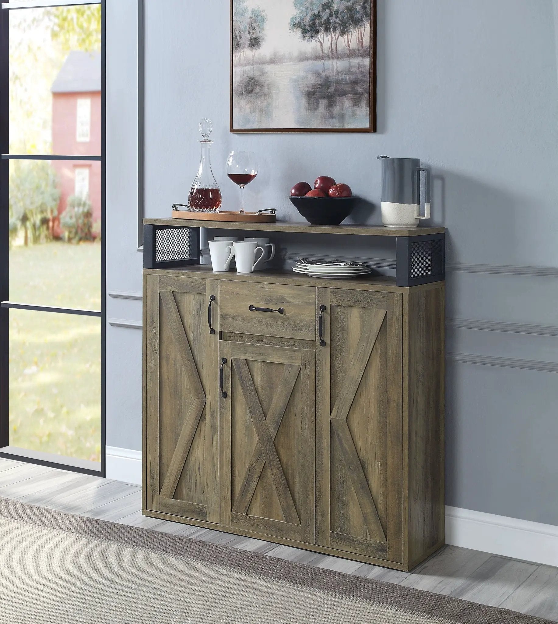 Abiram - Rustic Server - Oak by Unique Piece Furniture