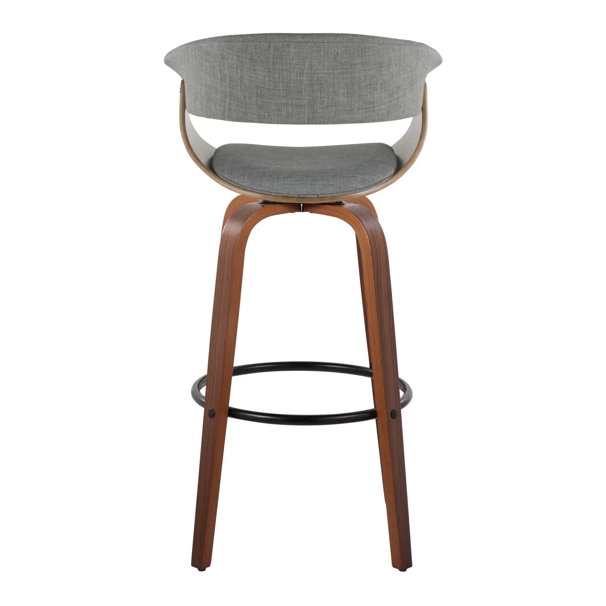 Vintage Mod - Mid Century Modern Fixed Height Barstool With Swivel & Round Footrest (Set of 2) by Unique Piece Furniture