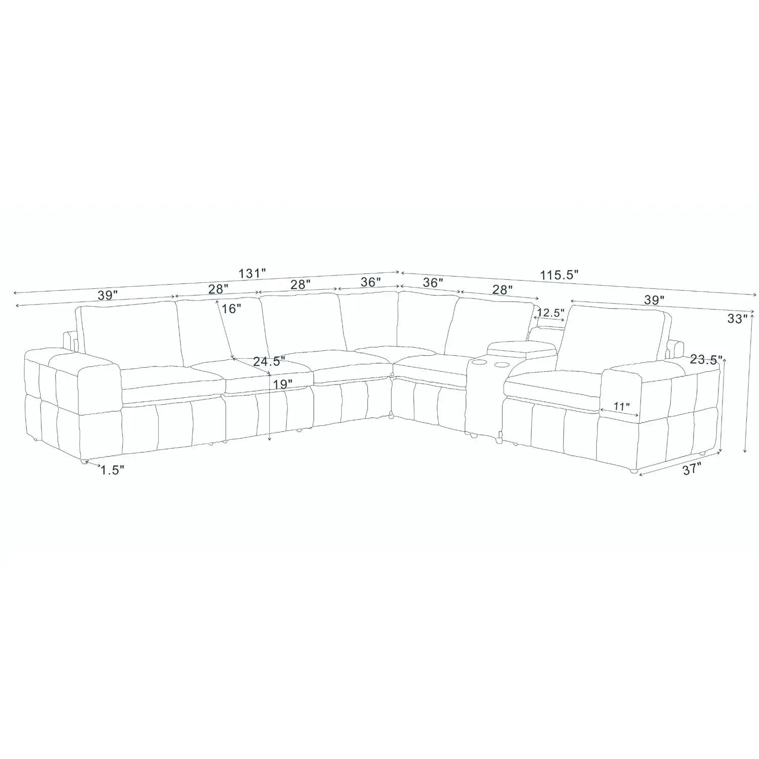Large - Arm Upholstery Modular Sectional With Custom Configuration - Olive Green by Unique Piece Furniture
