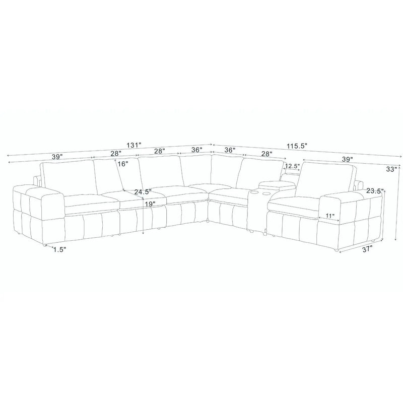 Large - Arm Upholstery Modular Sectional With Custom Configuration - Olive Green by HouseOfZazla