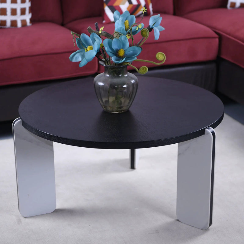 Round Coffee & End Table Set - Black by HouseOfZazla