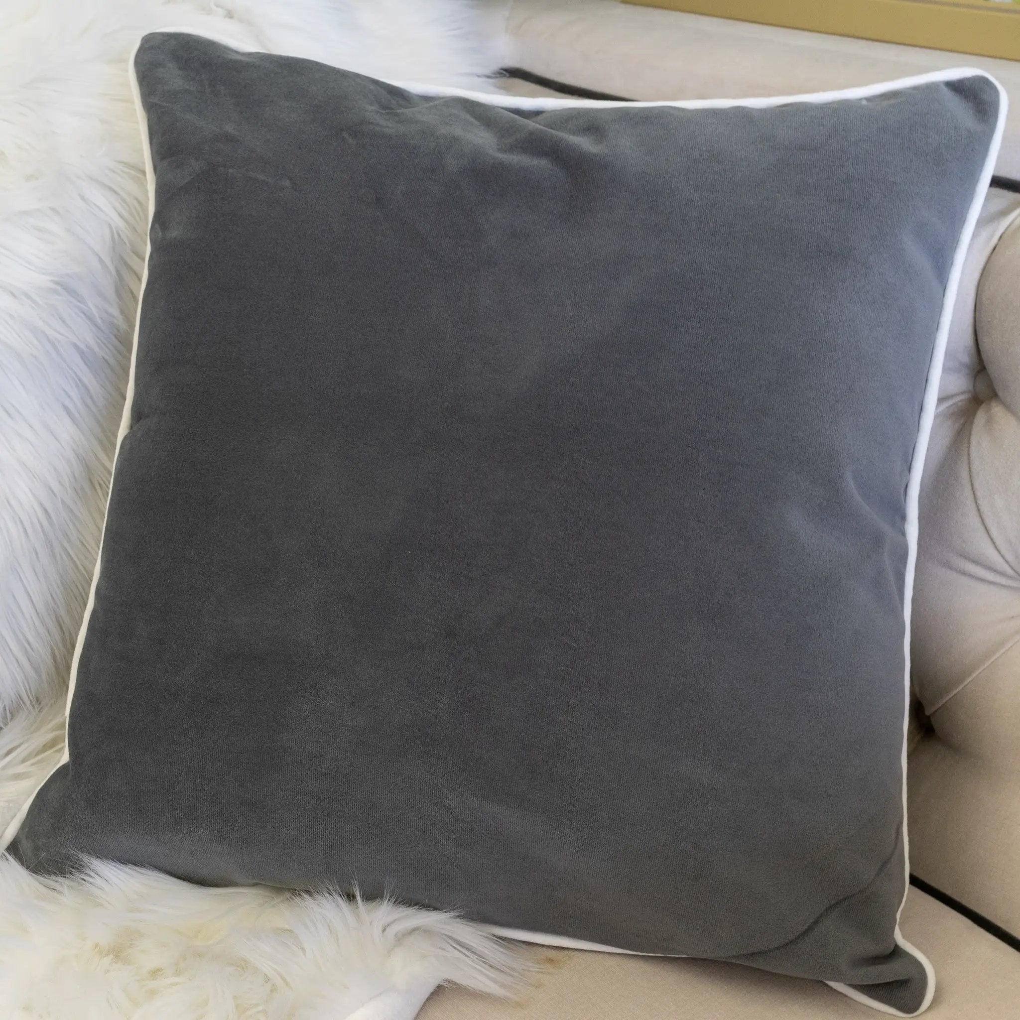 Let It Snow Embroidered Cotton Throw Pillow by HouseOfZazla