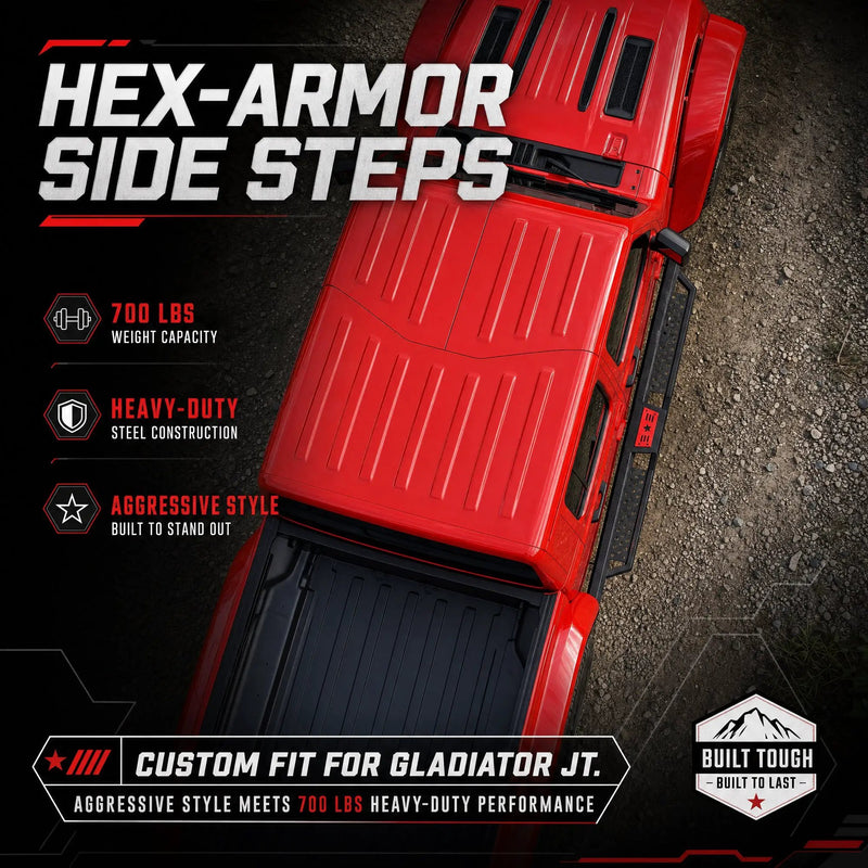 Hexagonal Style Running Boards for Jeep Gladiator JT by HouseOfZazla