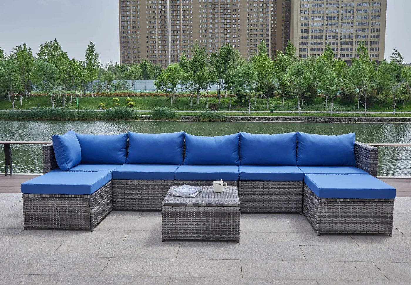 Patio Sofa With Cushions by HouseOfZazla