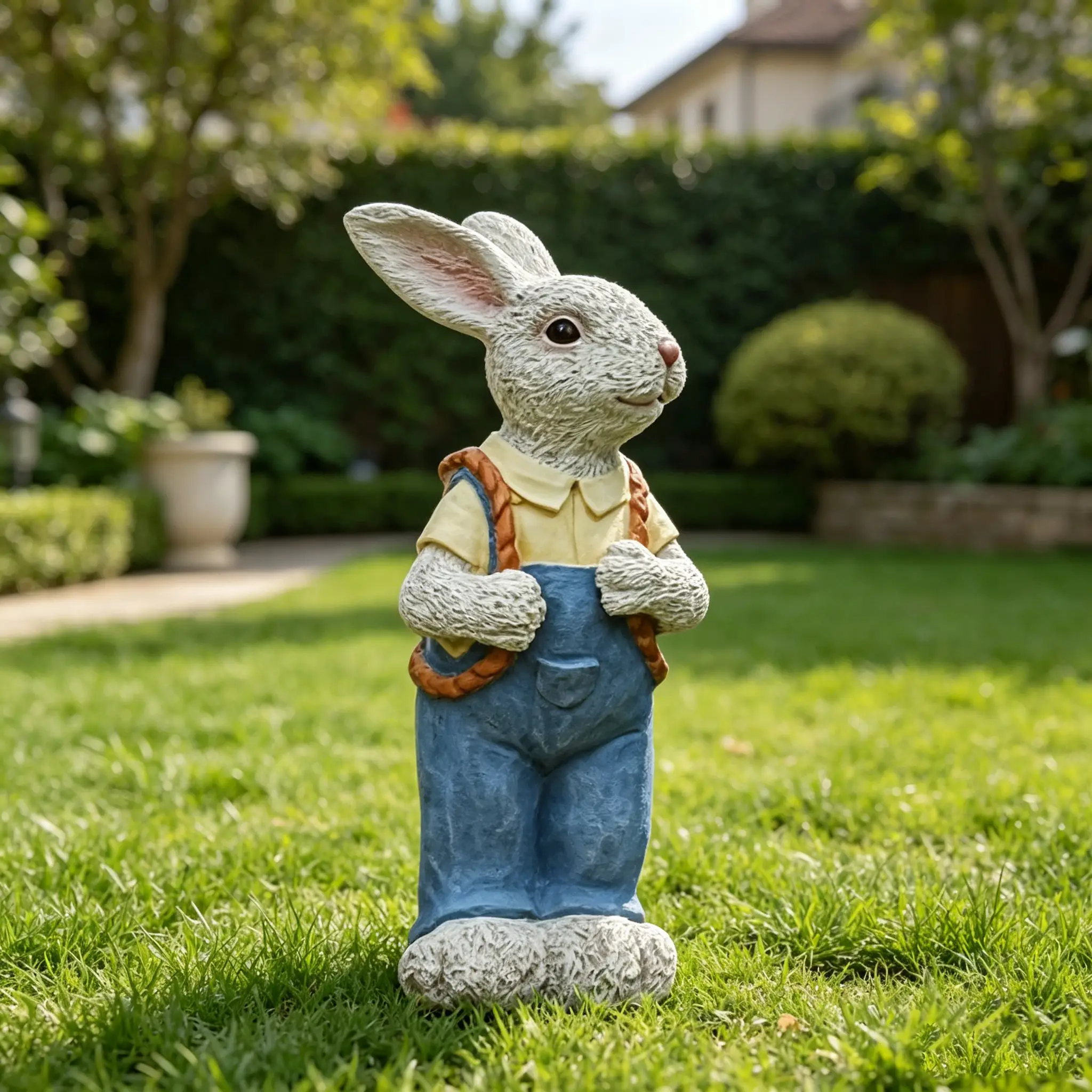 Simulated Couple Rabbit Statue Flower Pot Ornament by HouseOfZazla
