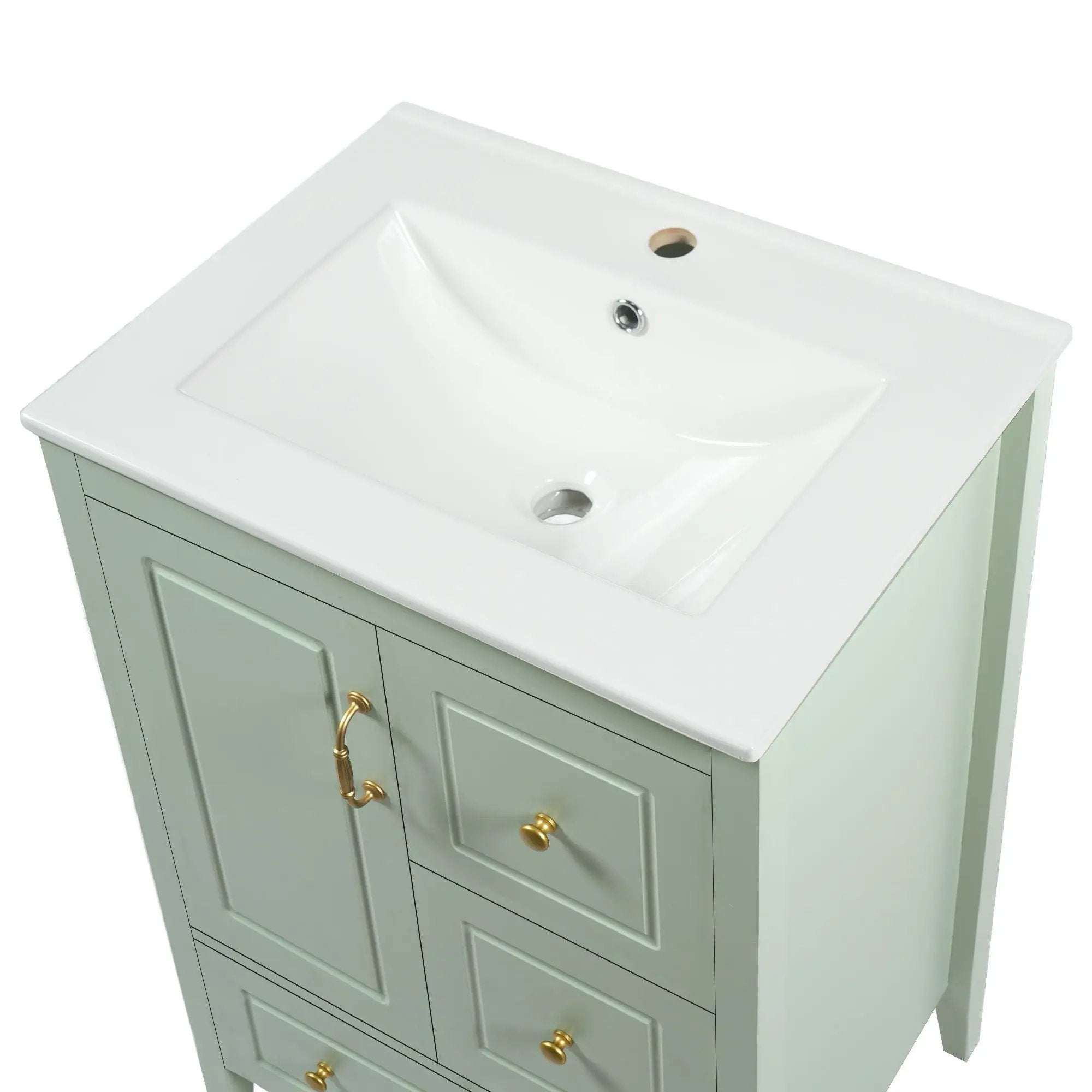 Retro Bathroom Vanity With Sink, Soft Closing Cabinet & Drawers by HouseOfZazla
