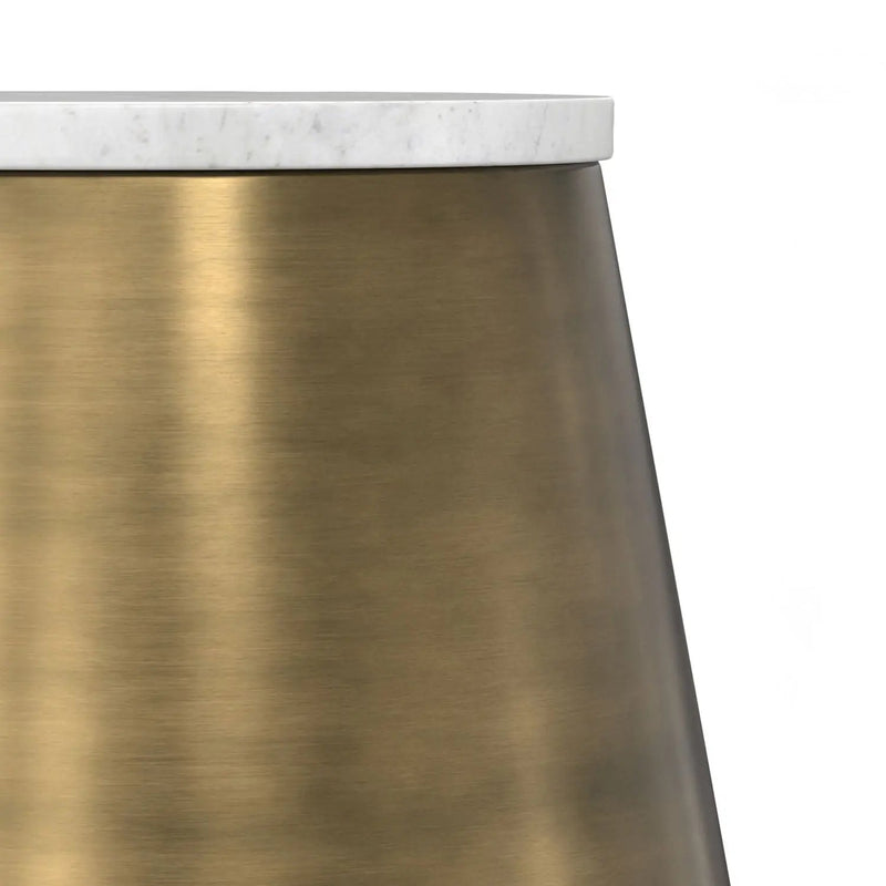 Benning - Side Table - Antique Brass / White by Unique Piece Furniture