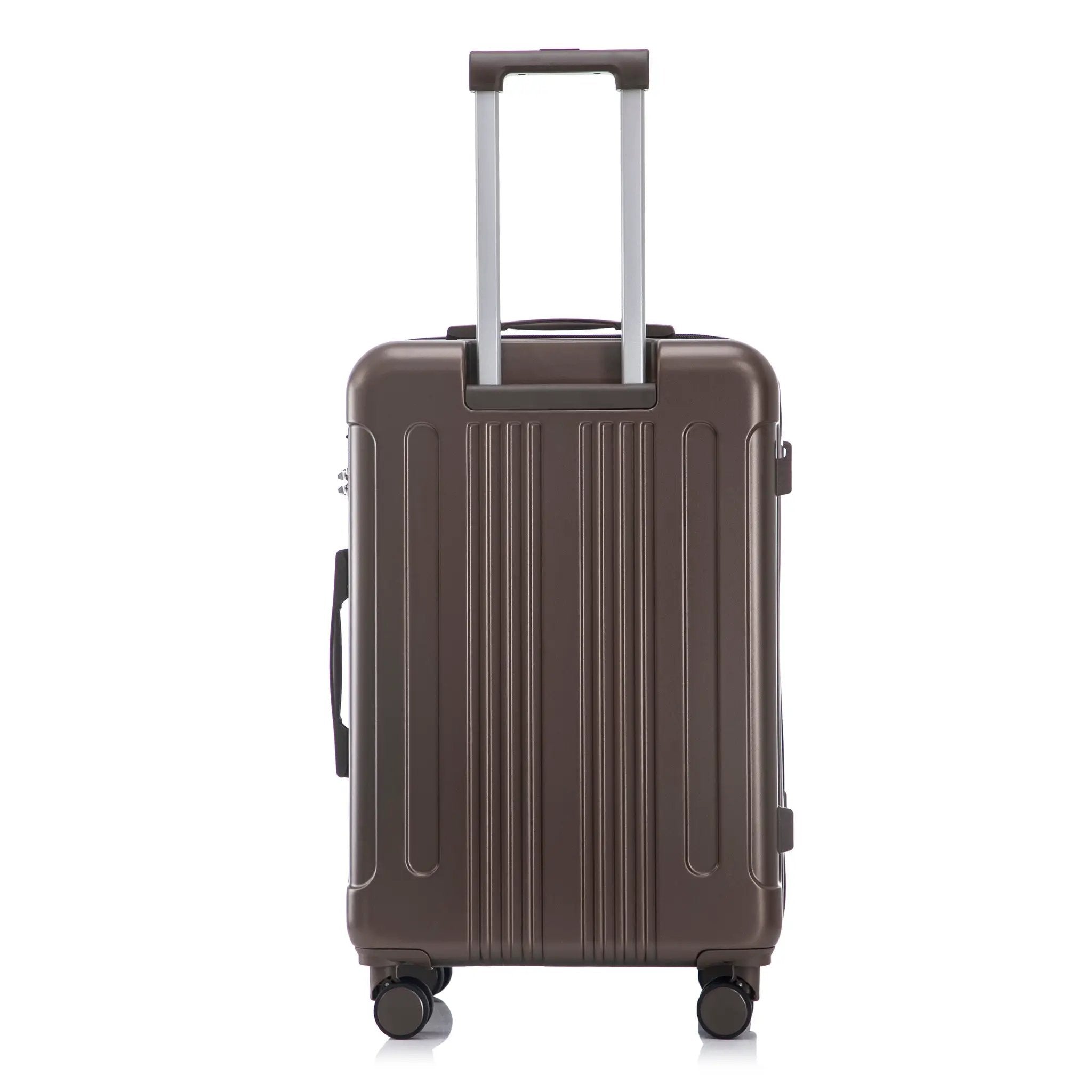 3 Piece ABS Spinner Wheel Luggage Set (Brown) by HouseOfZazla