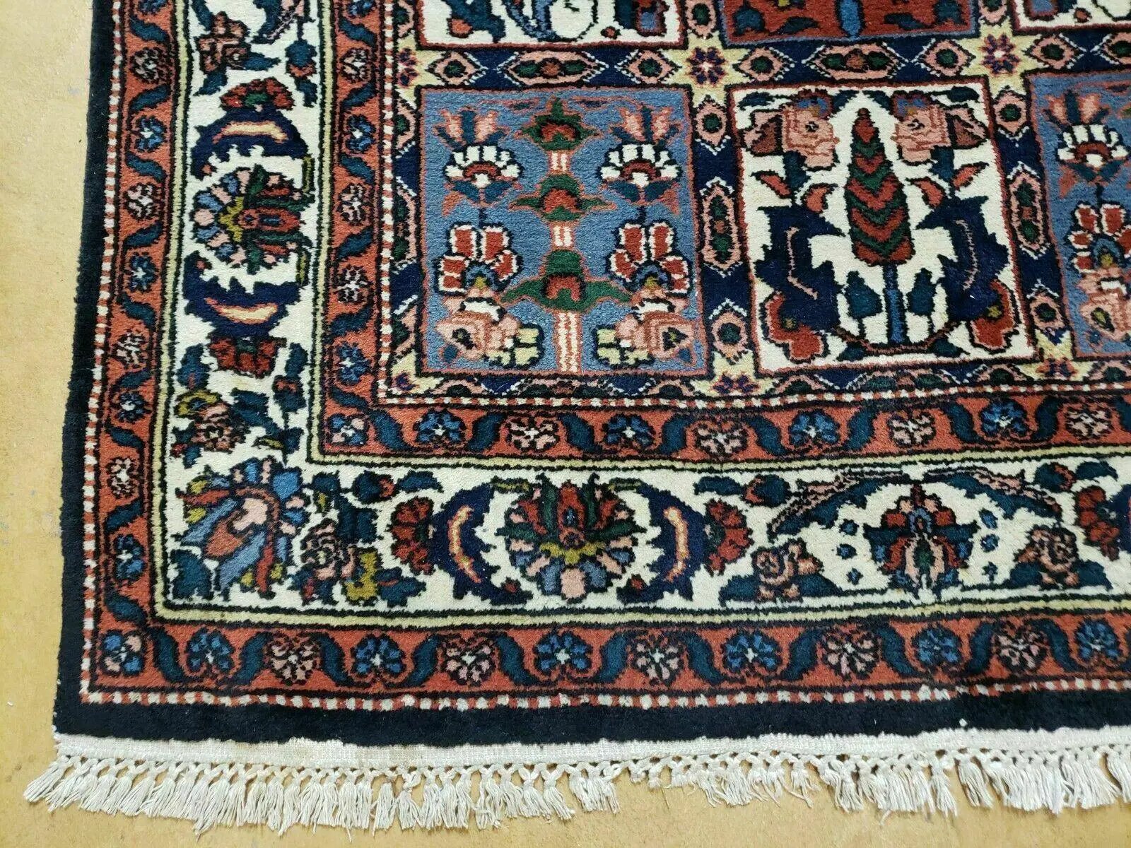 4' X 6' Vintage Handmade Indian Panel Design Wool Rug Veg Dyes by Jewel Rugs