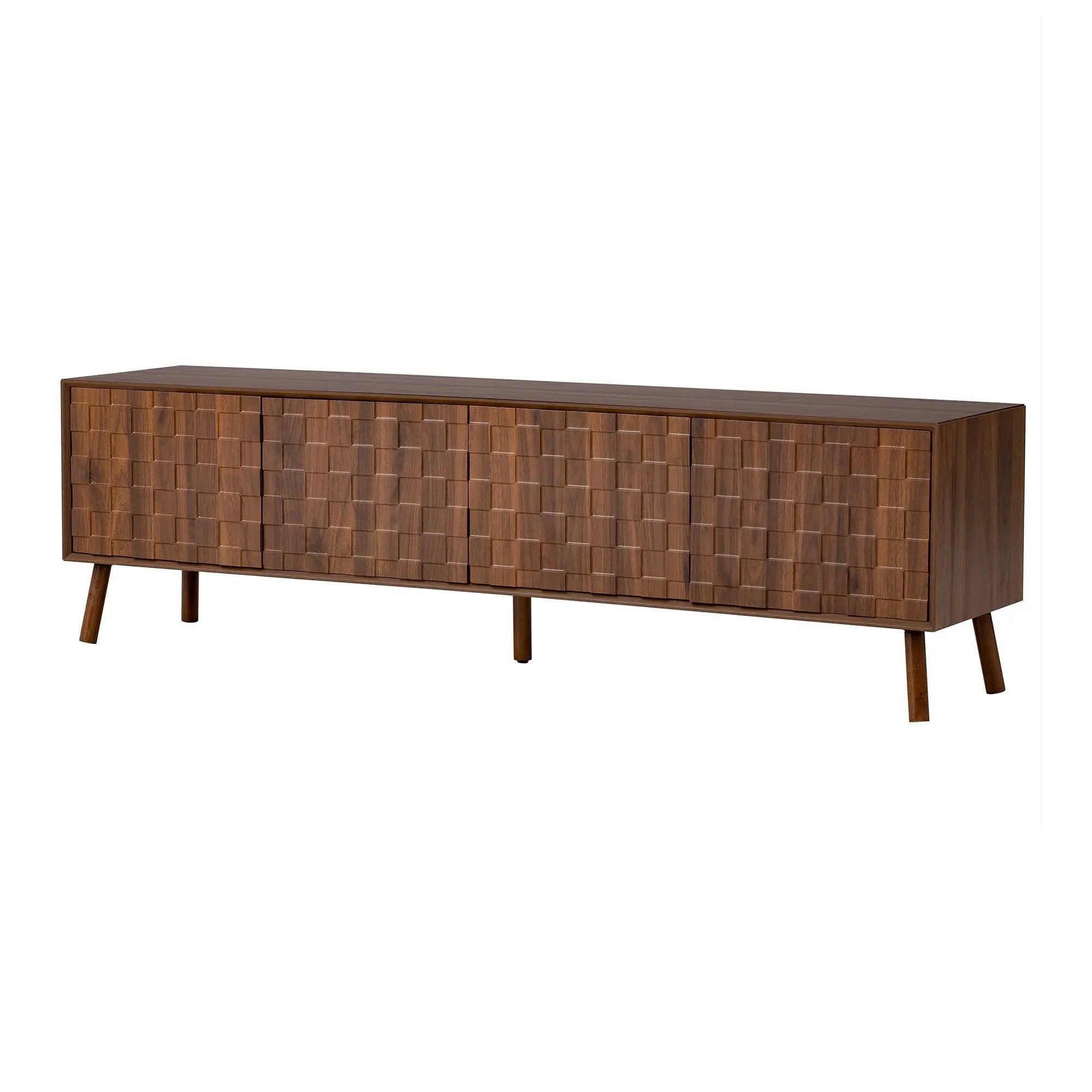 TV Stand With Soft Closing Hinges And Cable Management - Walnut by Unique Piece Furniture