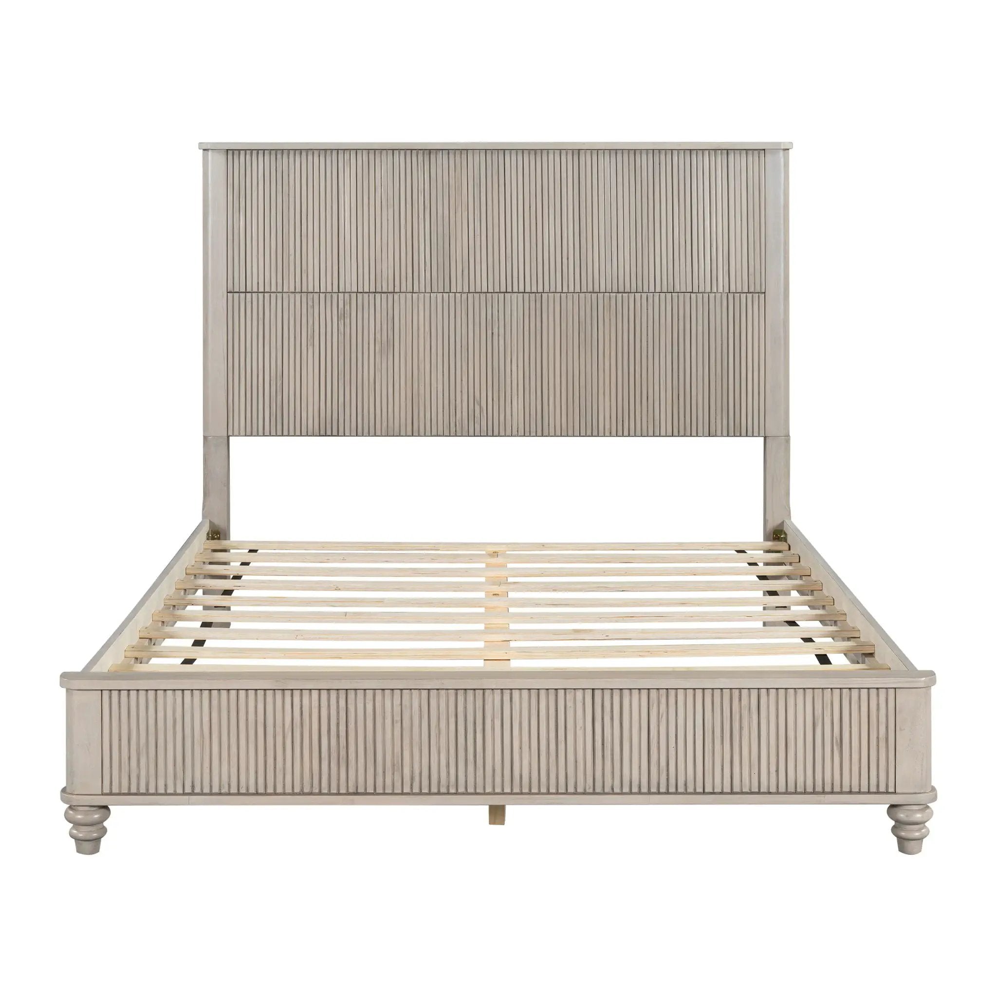 Platform Bed Frame With Tall Headboard by HouseOfZazla
