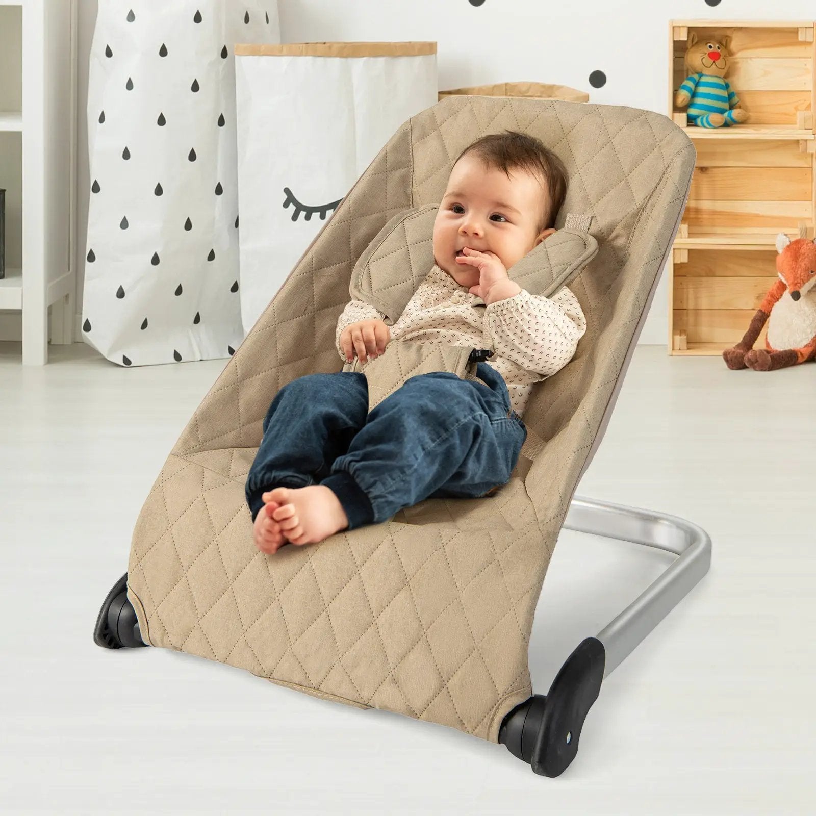 Baby Bouncer Seat with Aluminum and Metal Frame by DirectDeals