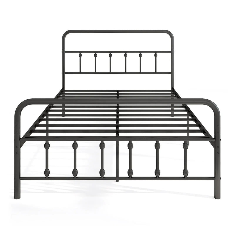 Bed Frame with Headboard and Under Bed Storage Black by DirectDeals