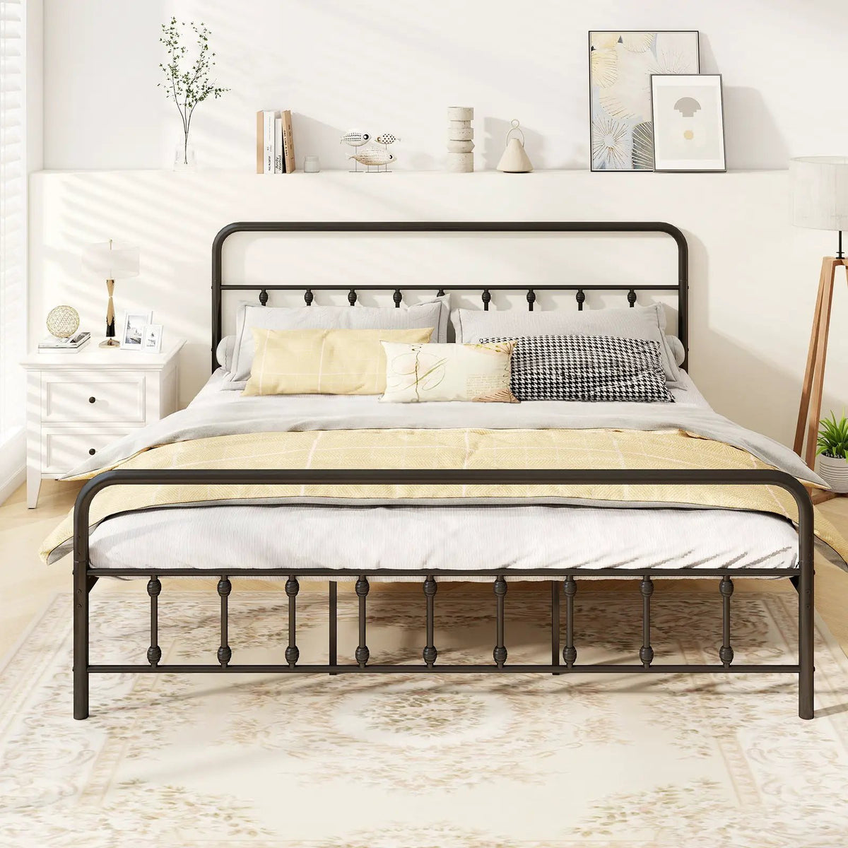Bed Frame with Headboard and Under Bed Storage Black, photo 2 of 11