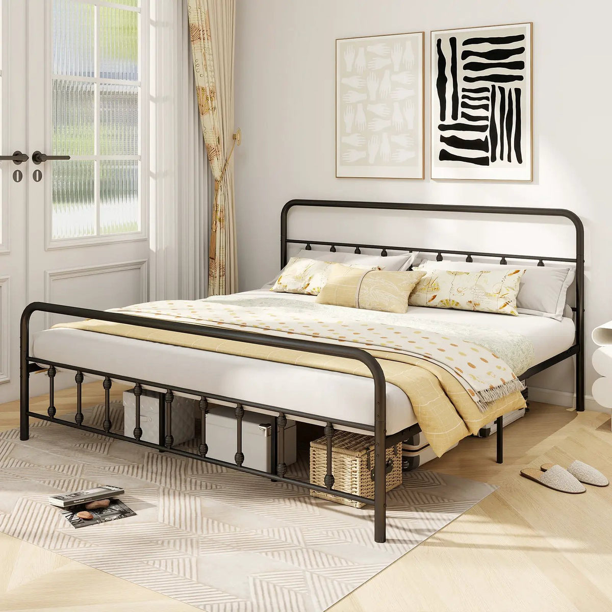 Bed Frame with Headboard and Under Bed Storage Black, photo 7 of 11