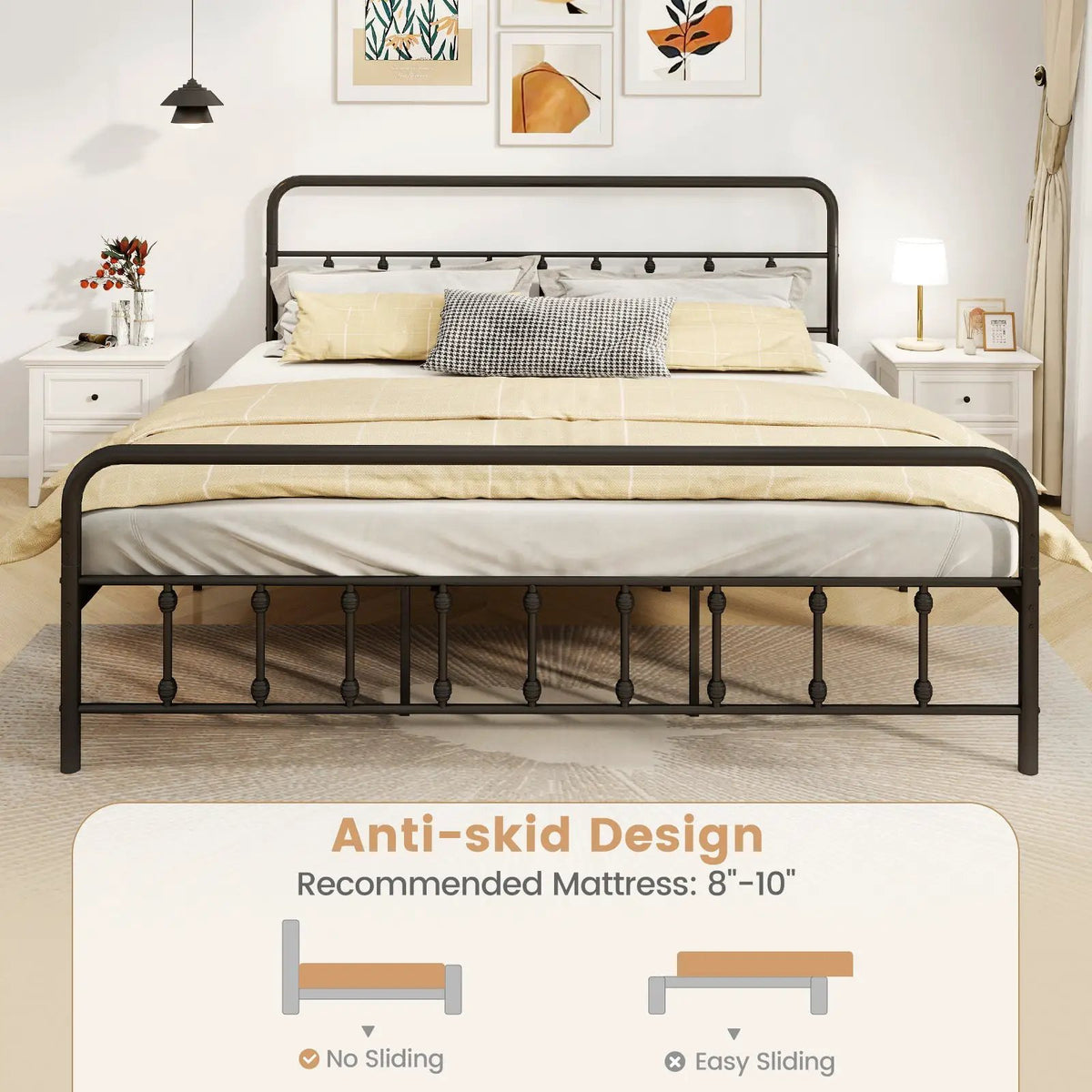 Bed Frame with Headboard and Under Bed Storage Black, photo 6 of 11