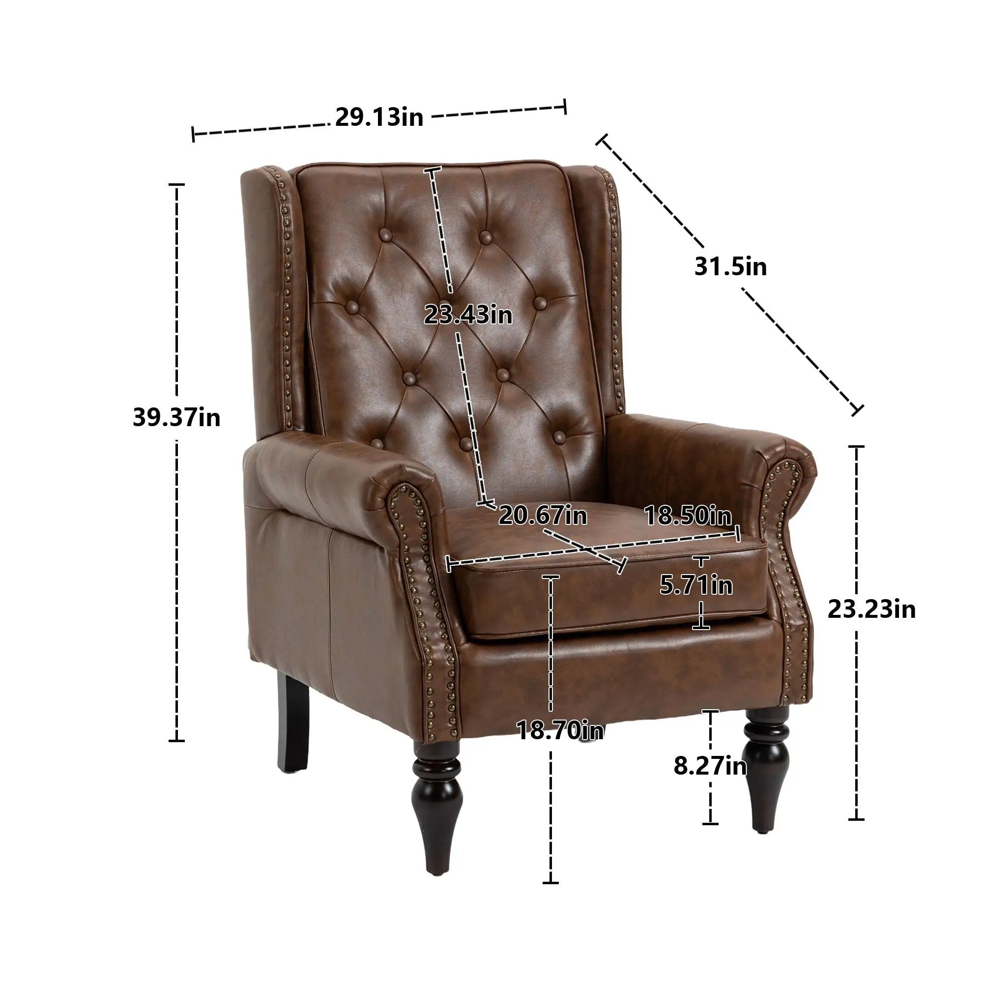 Modern Accent Armchair With Sturdy Wood Legs by Unique Piece Furniture