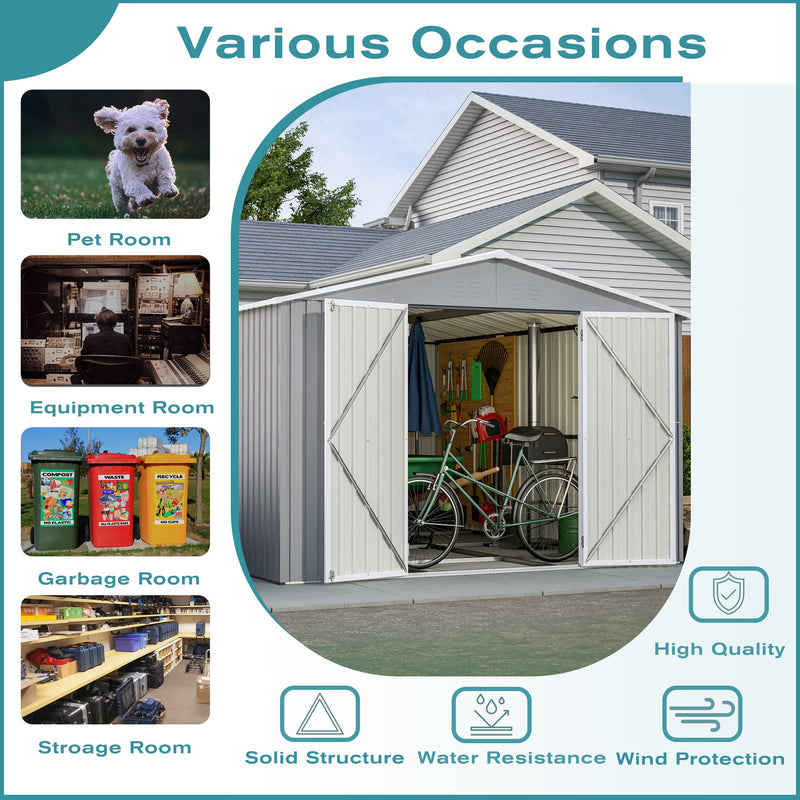 10 x 12 ft. Outdoor Storage Shed with Floor Frame Kit by HouseOfZazla