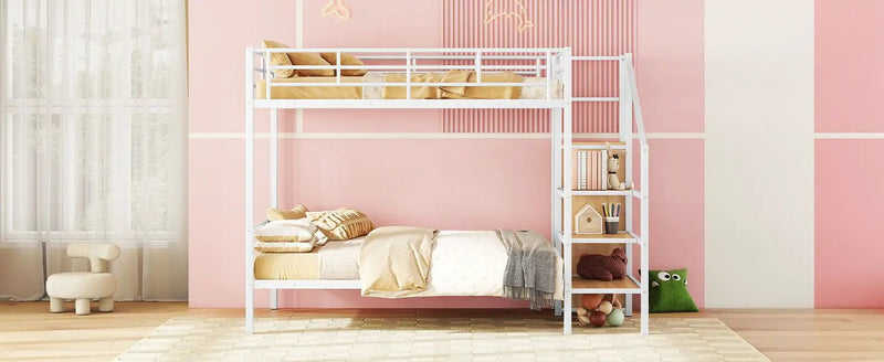 Bunk Bed With Lateral Storage Ladder And Wardrobe by HouseOfZazla