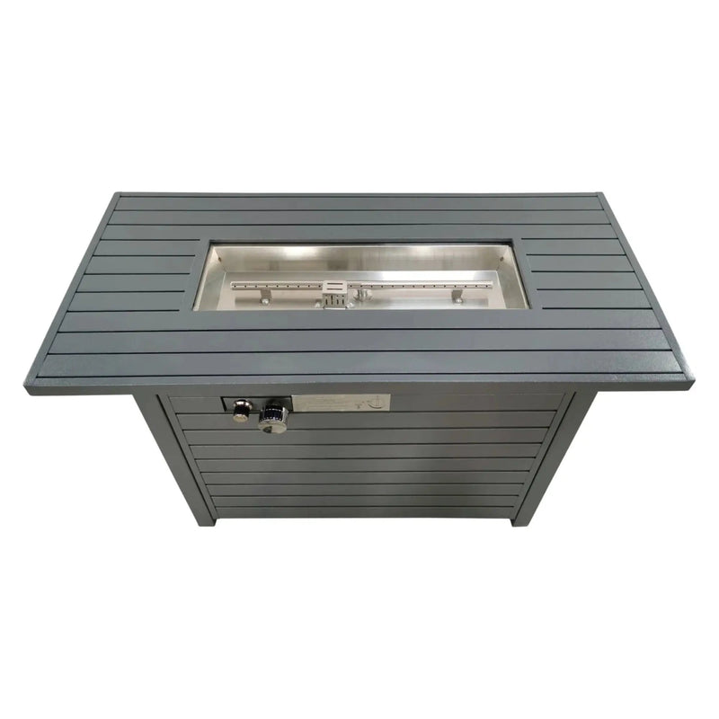 Propane Outdoor Fire Pit Table With Lid High-Quality Materials - Gray by Unique Piece Furniture